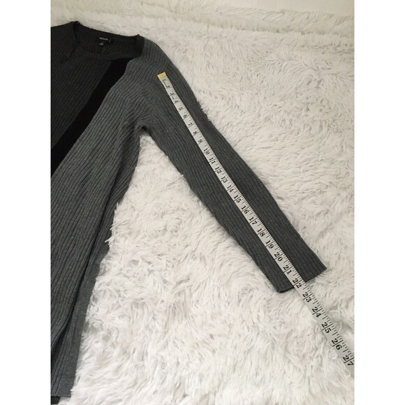 Alfani Sweater Top Black gray plus Size 0X Ribbed Color block Tunic - Picture 5 of 12